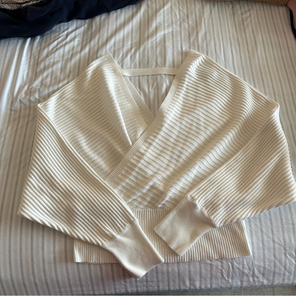 Debut Ivory Ribbed Knit Top
